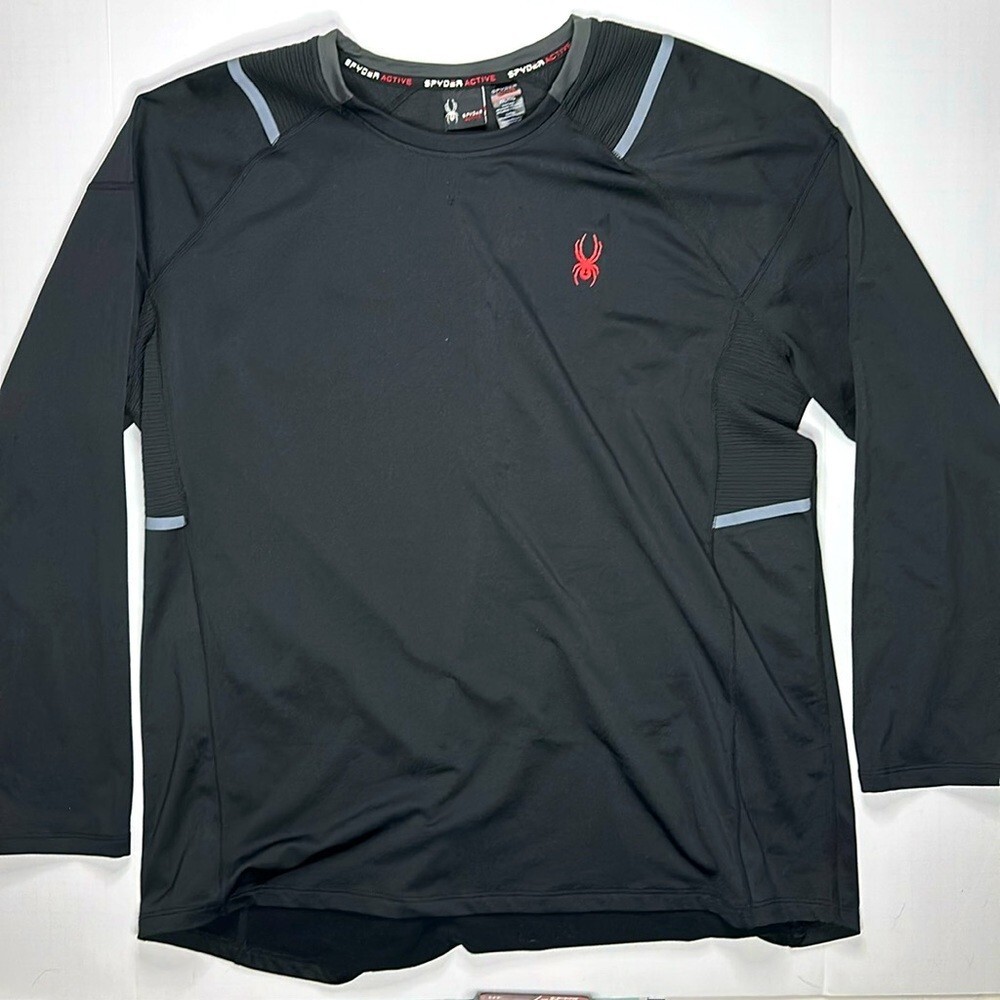 Spyder Active Long Sleeve Shirt Pro WB Polyester Men’s XXL Black Athletic
