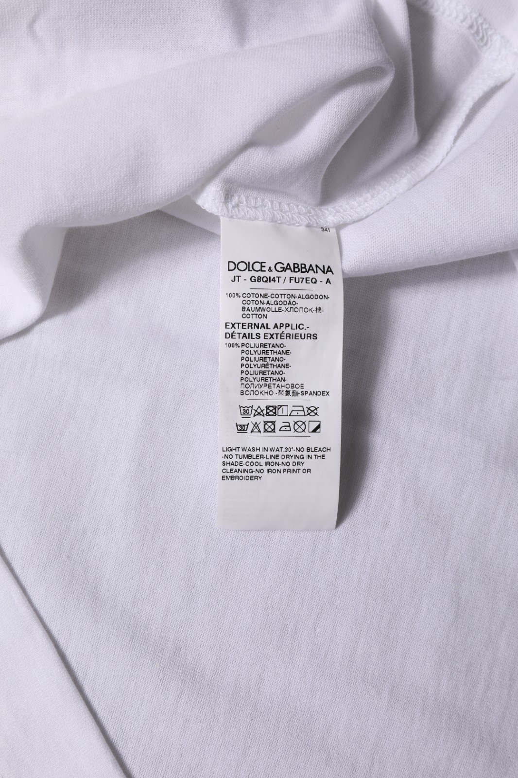 DOLCE & GABBANA T-shirt White Logo Print Cotton Crew Neck IT52/US42/XL 680usd