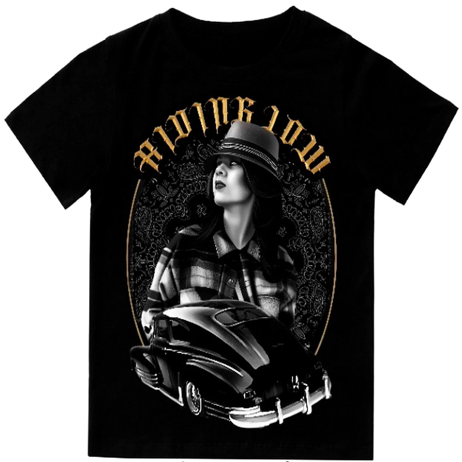 Riding Low Lowrider Men&rsquo;s T Shirt Classic Car Graphic Print On Shaka Wear Tee