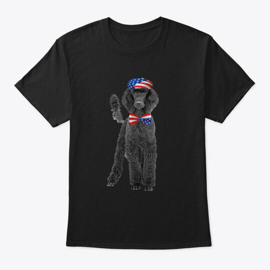 Standard Poodle American Patriotic Dog Tee T-Shirt Made in the USA Size S to 5XL