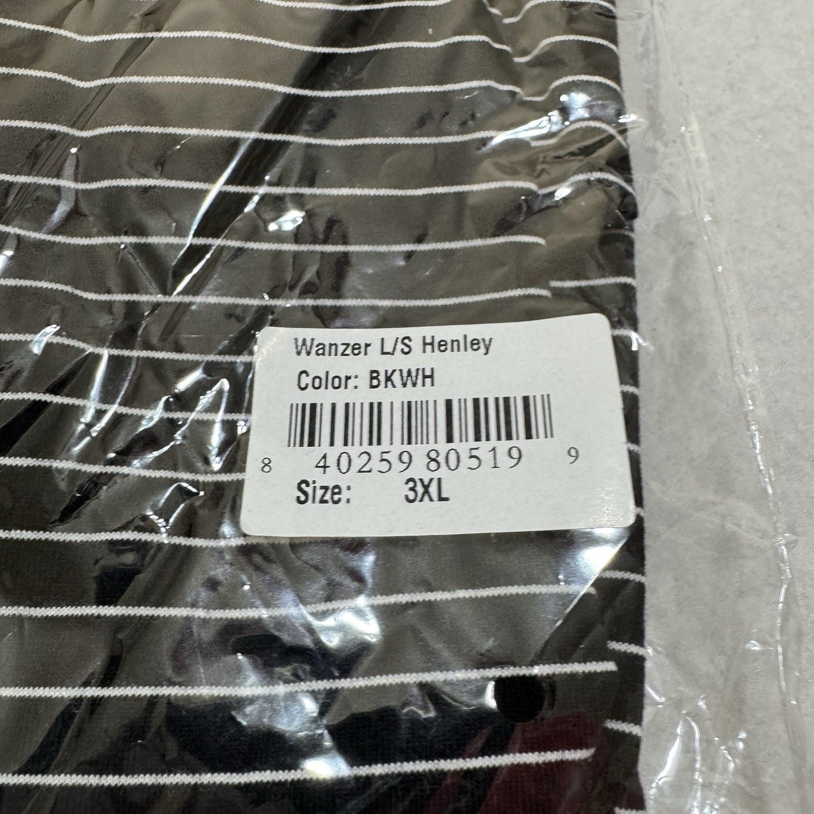 Good Counsel Wanzer Henley Long Sleeves Black T-Shirt 3XL White Stripe Tee NWT