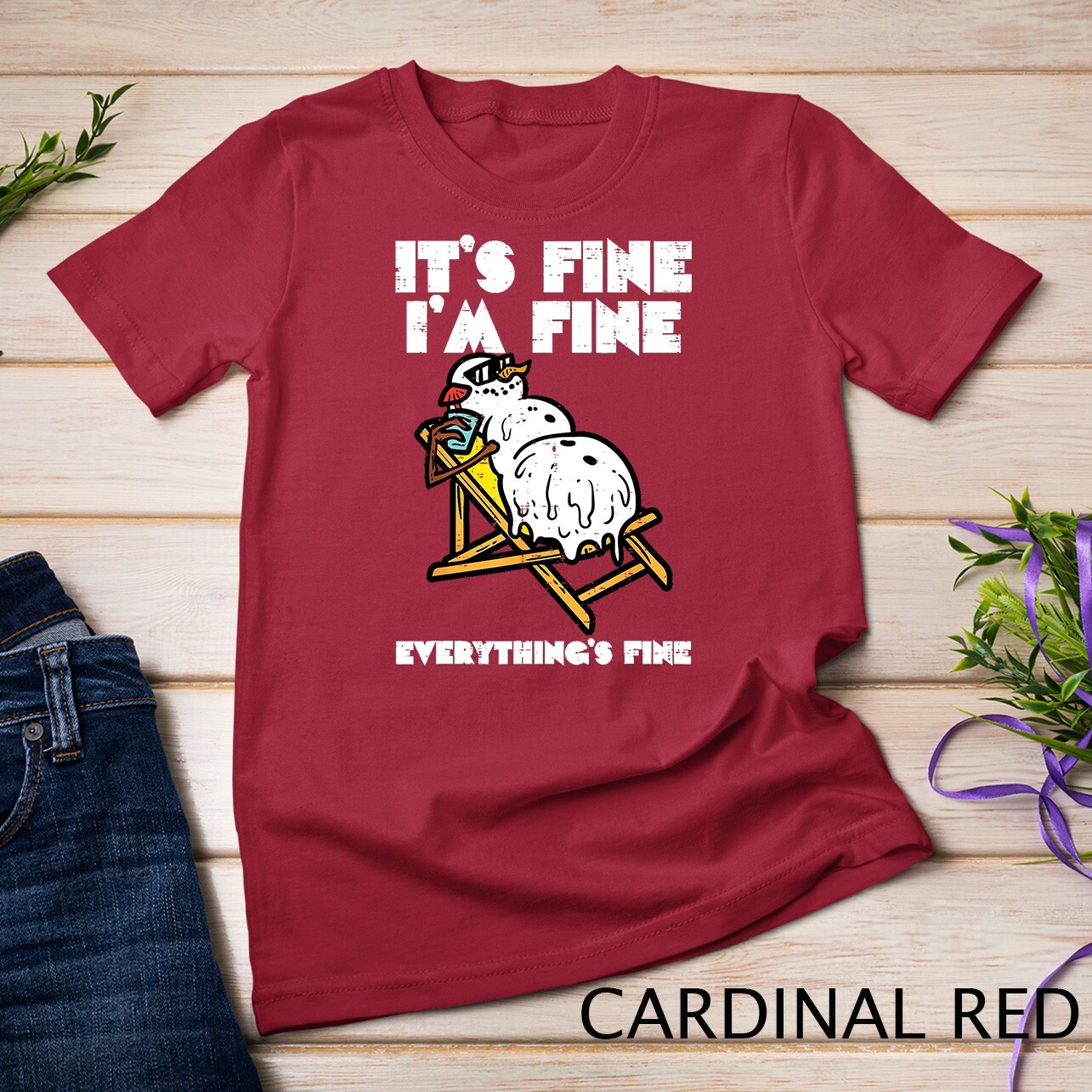 Christmas In July Snowman Melting Fine Funny Men Women Kids Unisex T-shirt