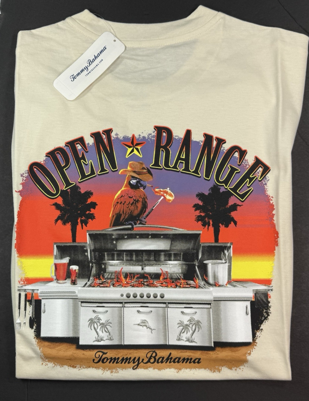 Tommy Bahama Men&rsquo;s Graphic T – Regular / Vanilla Ice / OPEN RANGE