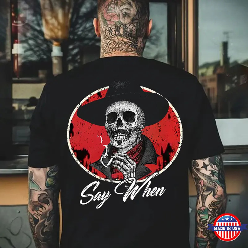 SAY WHEN Skeleton Print Men&rsquo;s T-Shirt