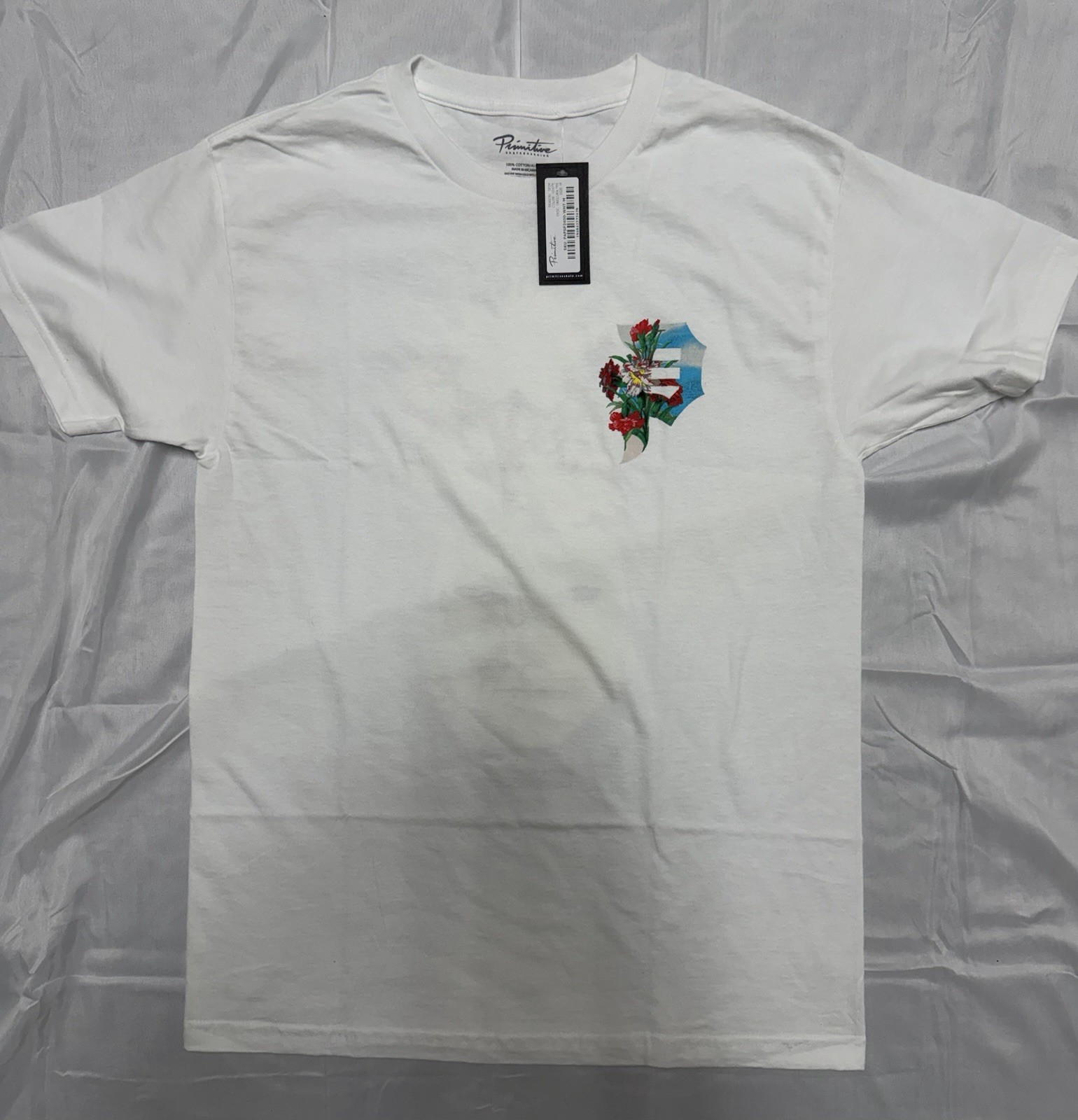 Primitive Skateboards White Tee With Floral Design Size M #skateboarding #floral