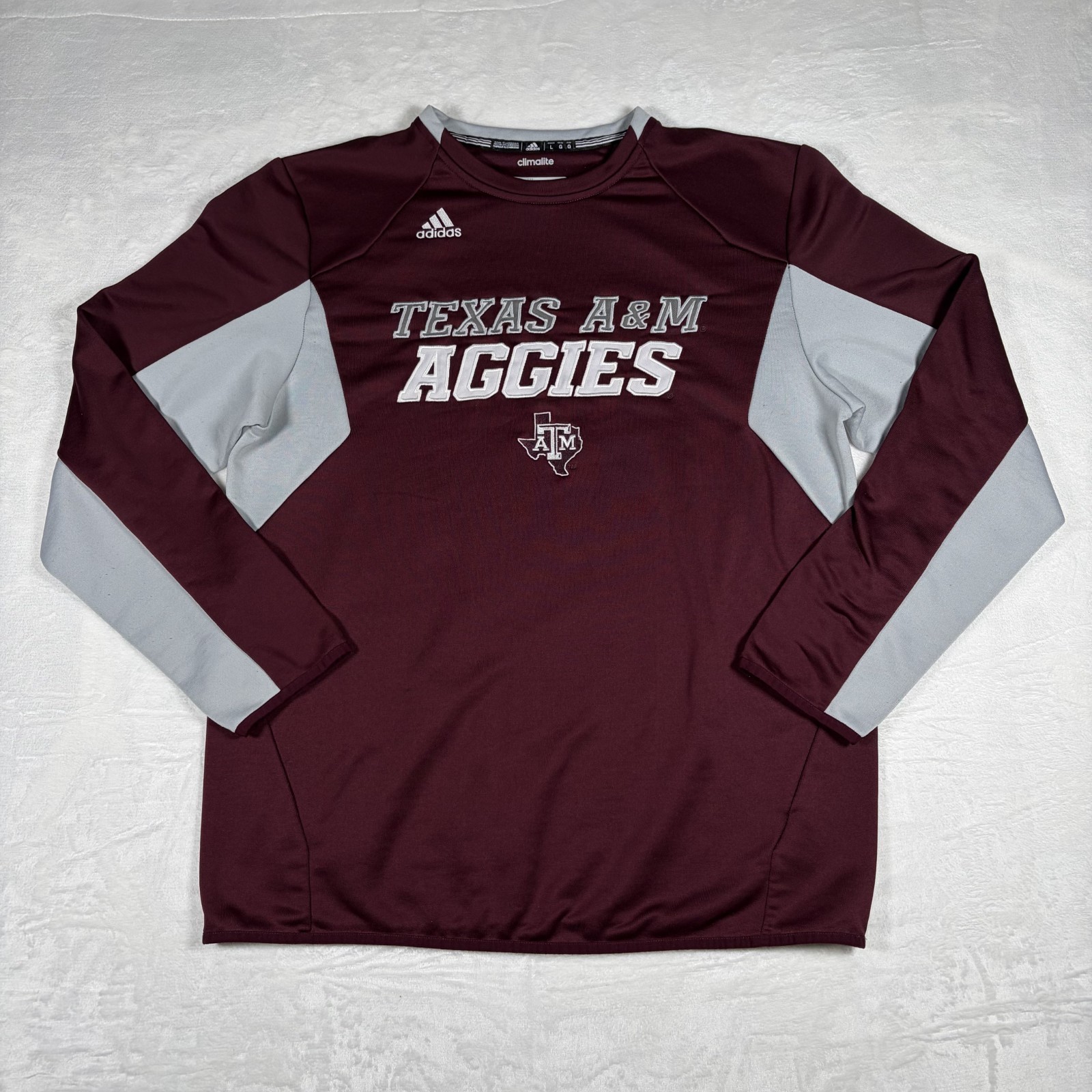 Adidas Men&rsquo;s L Climalite Pullover Sweater Shirt Long Sleeve Texas A&M University