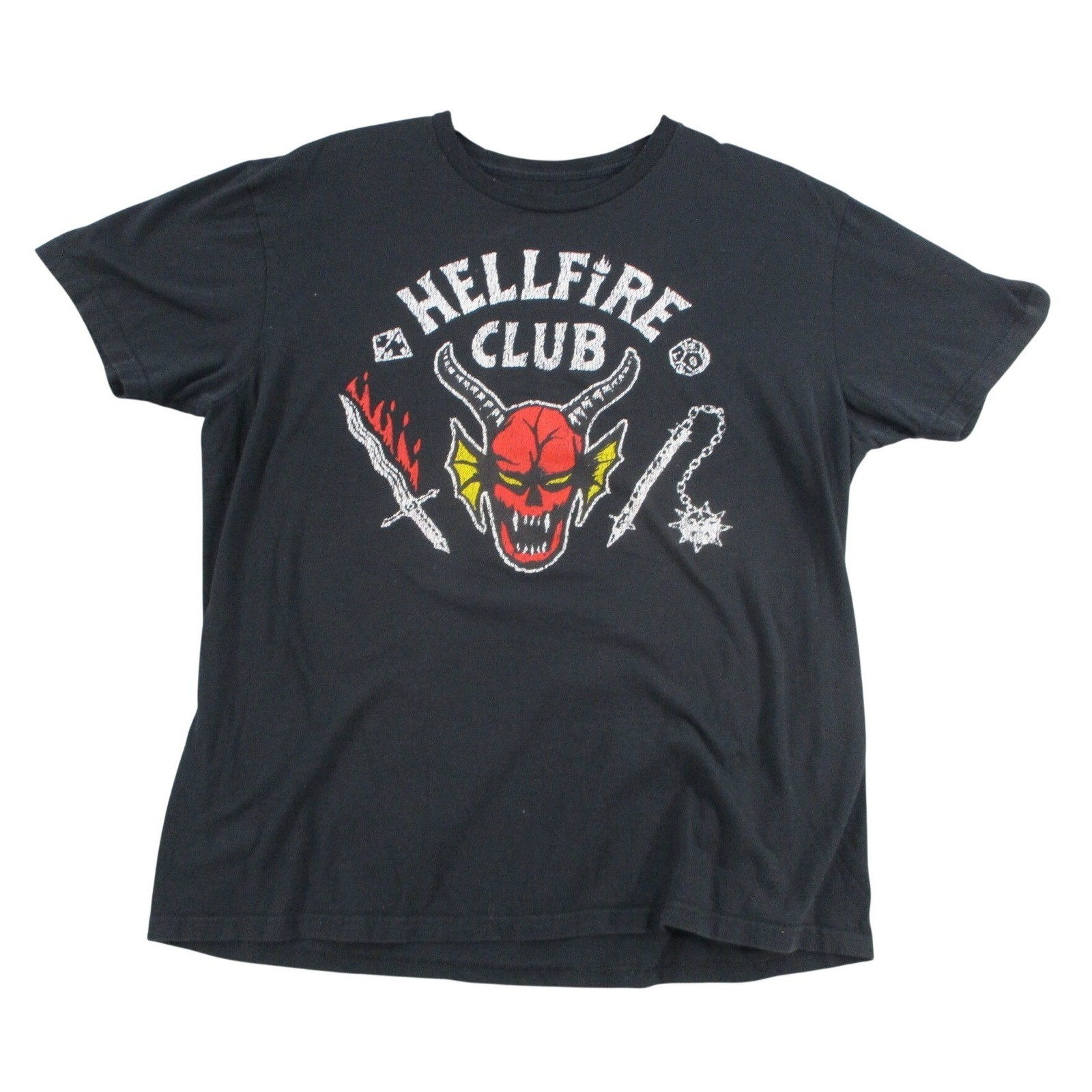 Stranger Things Hellfire Club T-Shirt Mens XL Black Graphic Tee D&D Netflix