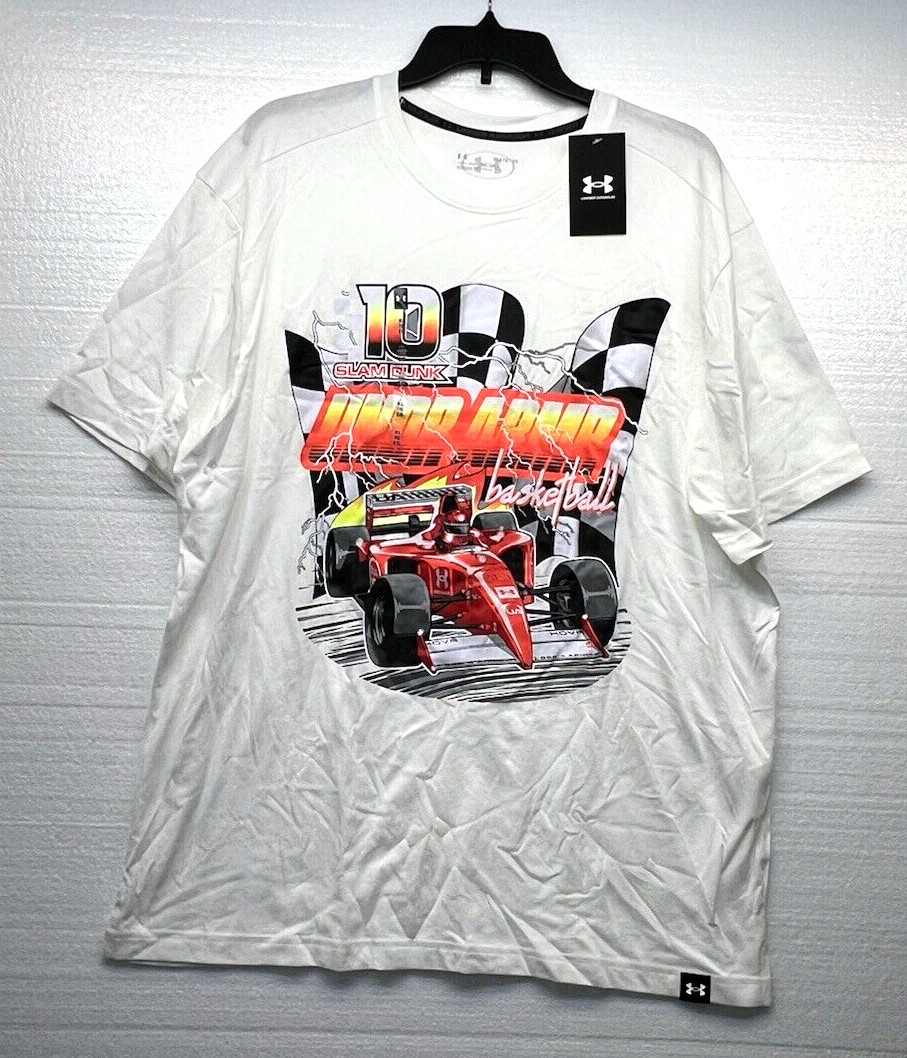UNDER ARMOUR HOOPS FINISH LINE RACING BASKETBALL SHIRT SIZE XL White