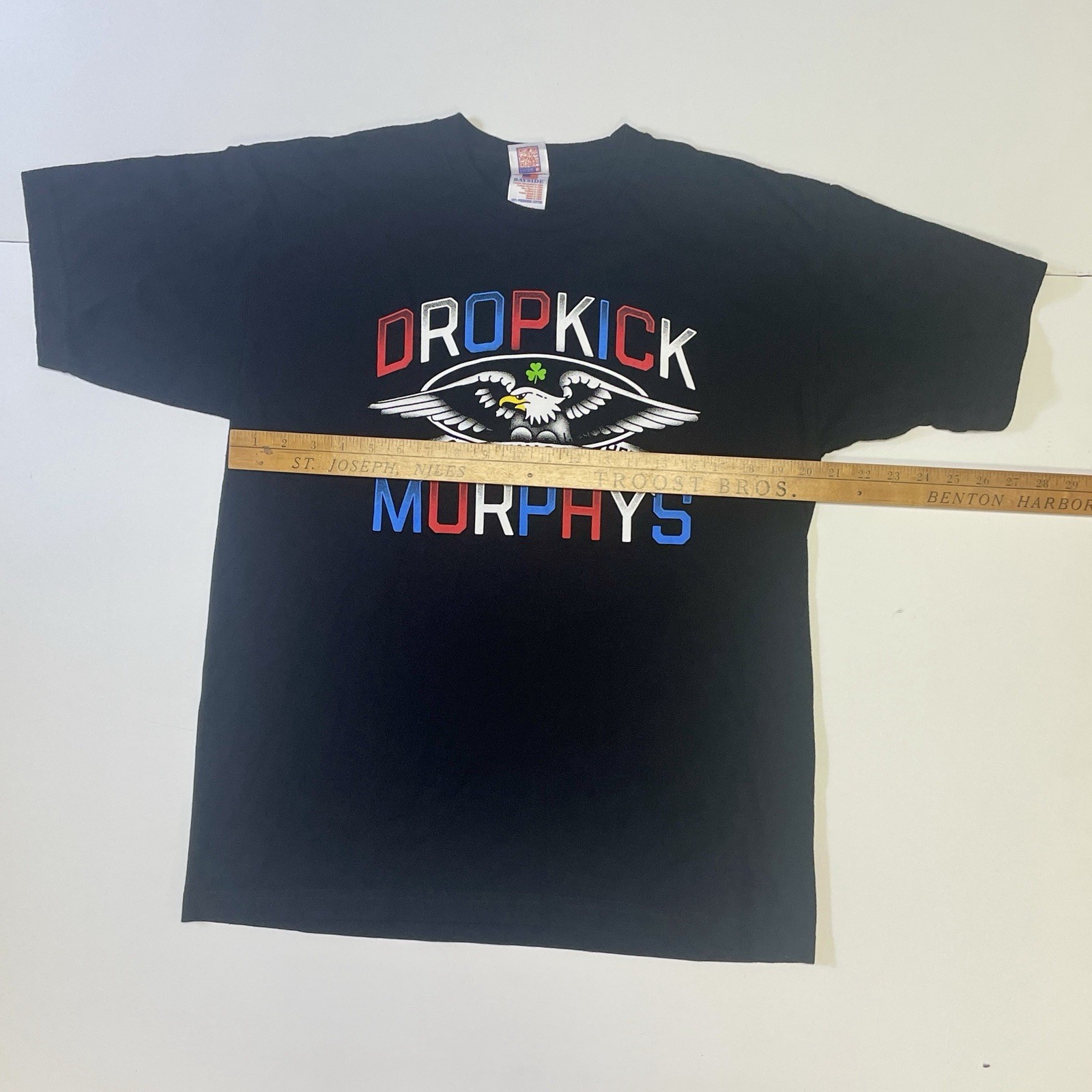 Dropkick Murphys No Kings Here T-Shirt Large Black Double Sided Bayside USA Made