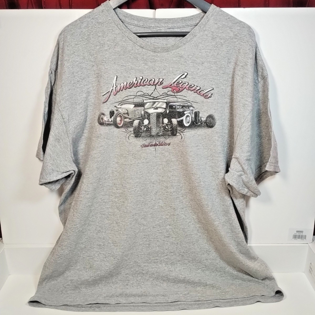« American Legends – Built in the USA » Mens Grey T-Shirt No Size Label See Photos