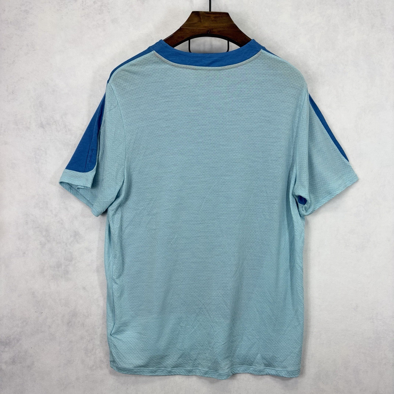 Icebreaker Cool Lite Shirt Mens XXL Blue Mesh Tee Breathable Lightweight Stretch