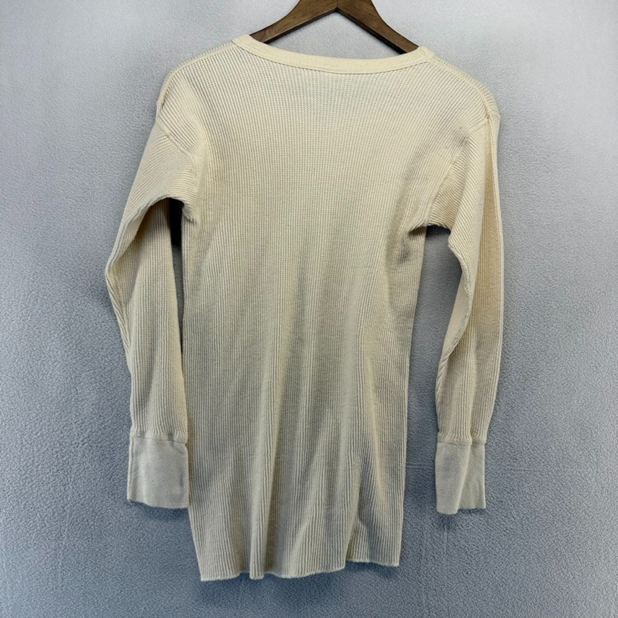 Vintage Deep North Thermal Shirt Mens Large Beige Tan Waffle Base Layer Thin 90s