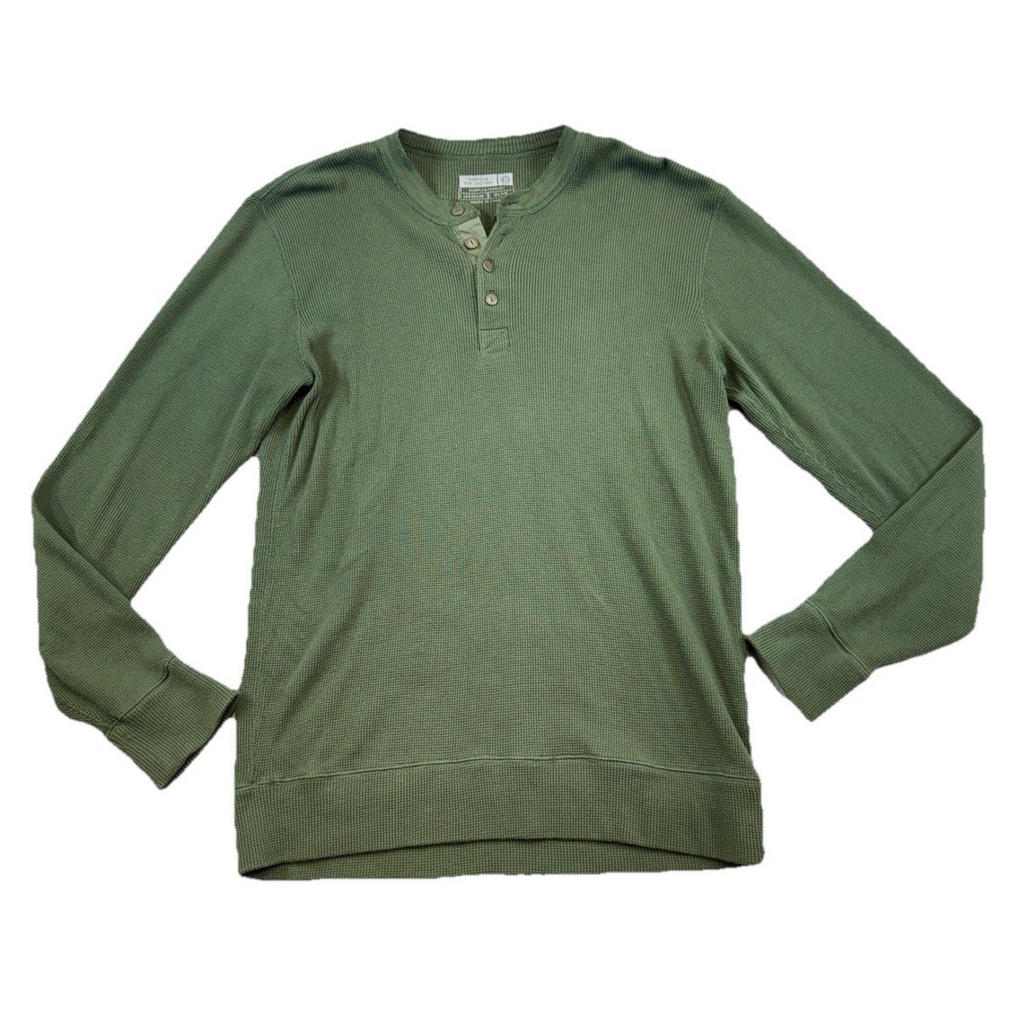 Flint And Tinder Surplus Mens Waffle Thermal Henley Olive Green Shirt M Normcore
