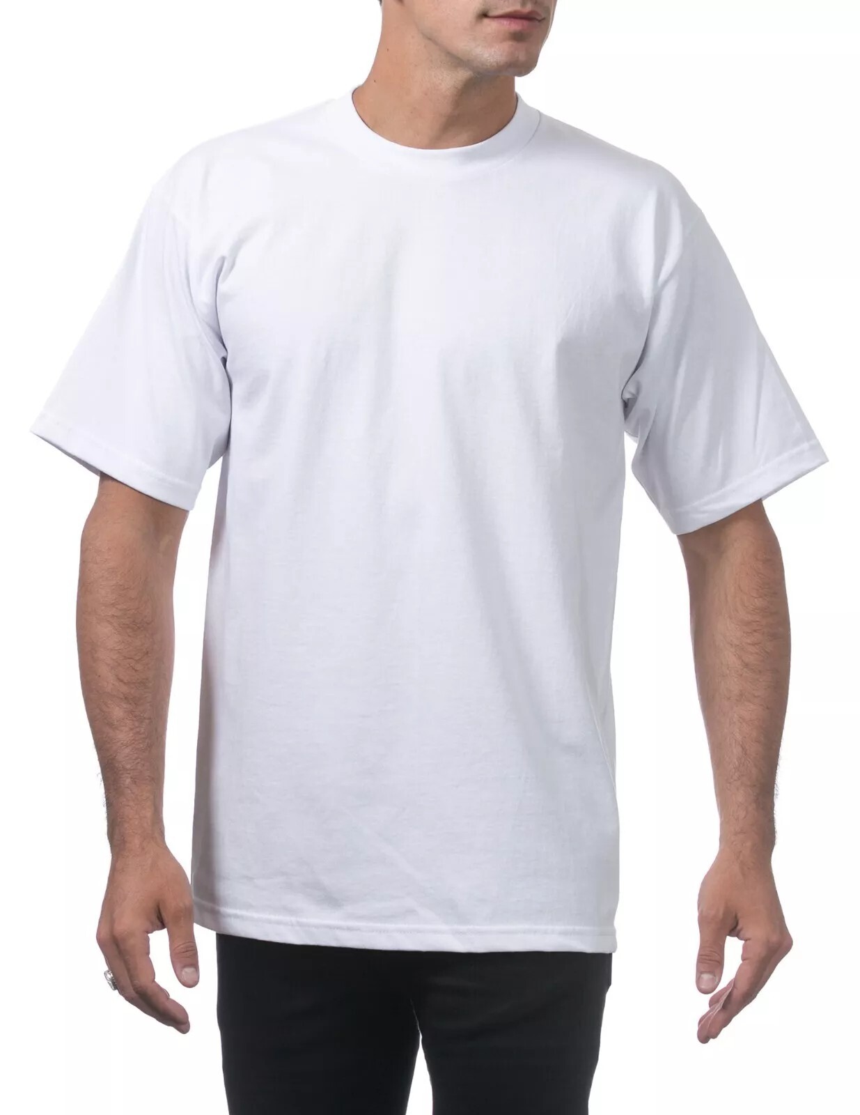 6 Pack ProClub Pro Club Mens Heavyweight White Short Sleeve T-Shirts Cotton Tees