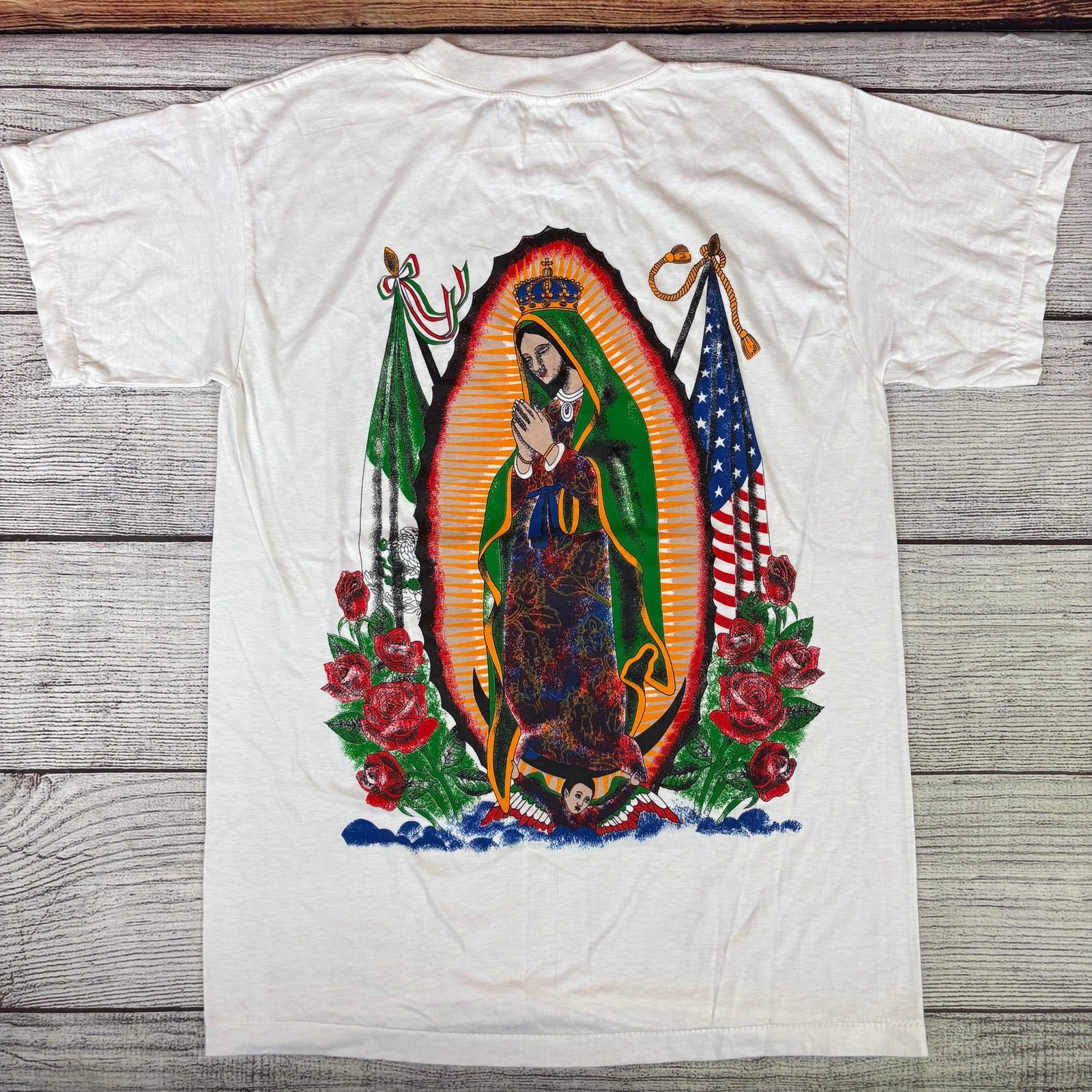 Vintage 1990s Lady of Guadalupe Single Stitch T-shirt size Men&rsquo;s Medium