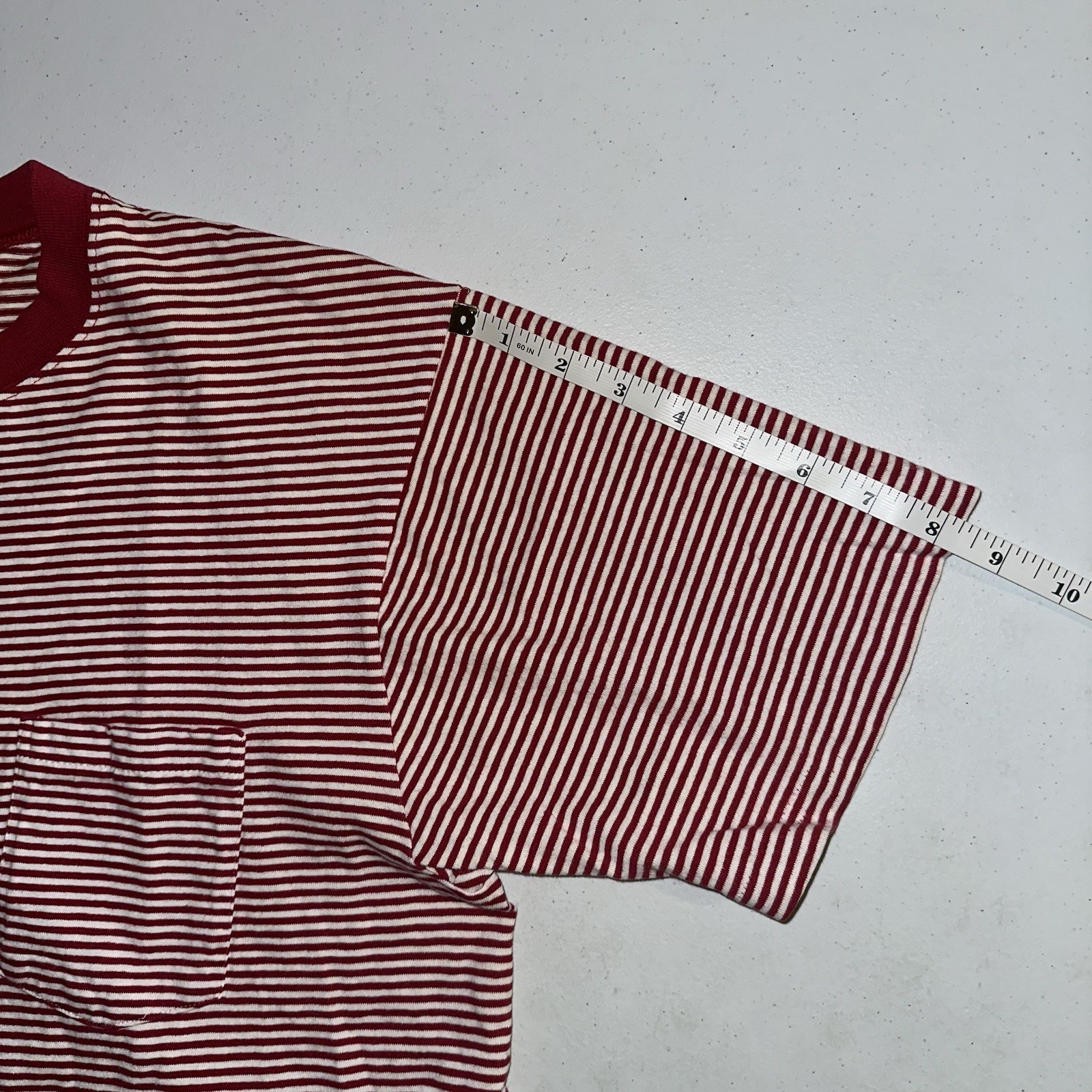 Vintage Towncraft JC Penney Striped Selvedge Pocket T Shirt Sz XL Single Stitch