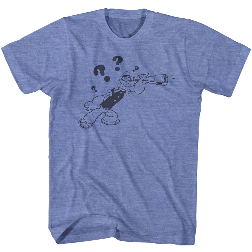 Popeye T-Shirt Sailor Man Spinach Man Player Licensed Lt Blue Heather SM – 2XL