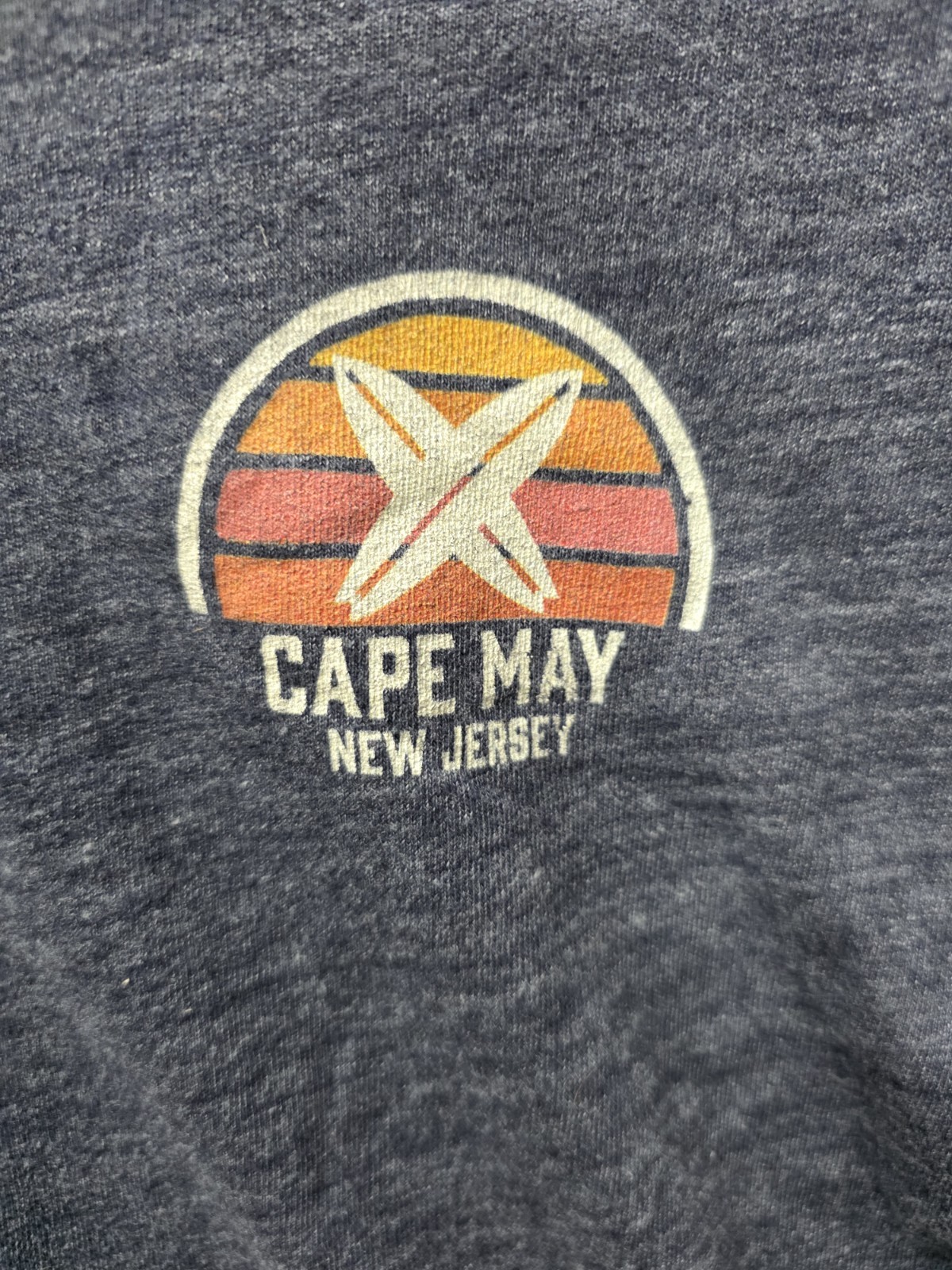League 91 Cape May New Jersey Graphic T Shirt Small Heather Blue Tourist Tee