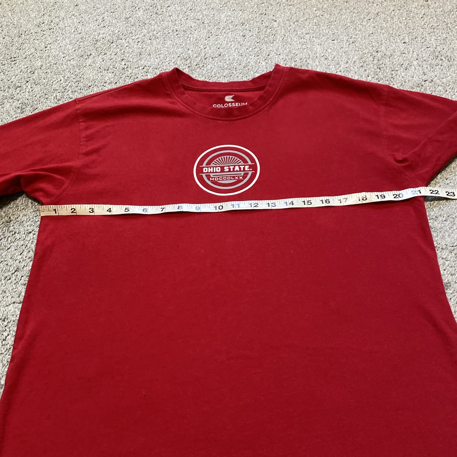 Ohio State Buckeyes T-Shirt Men&rsquo;s S Relaxed Fit Red Short Sleeve Crew Colosseum