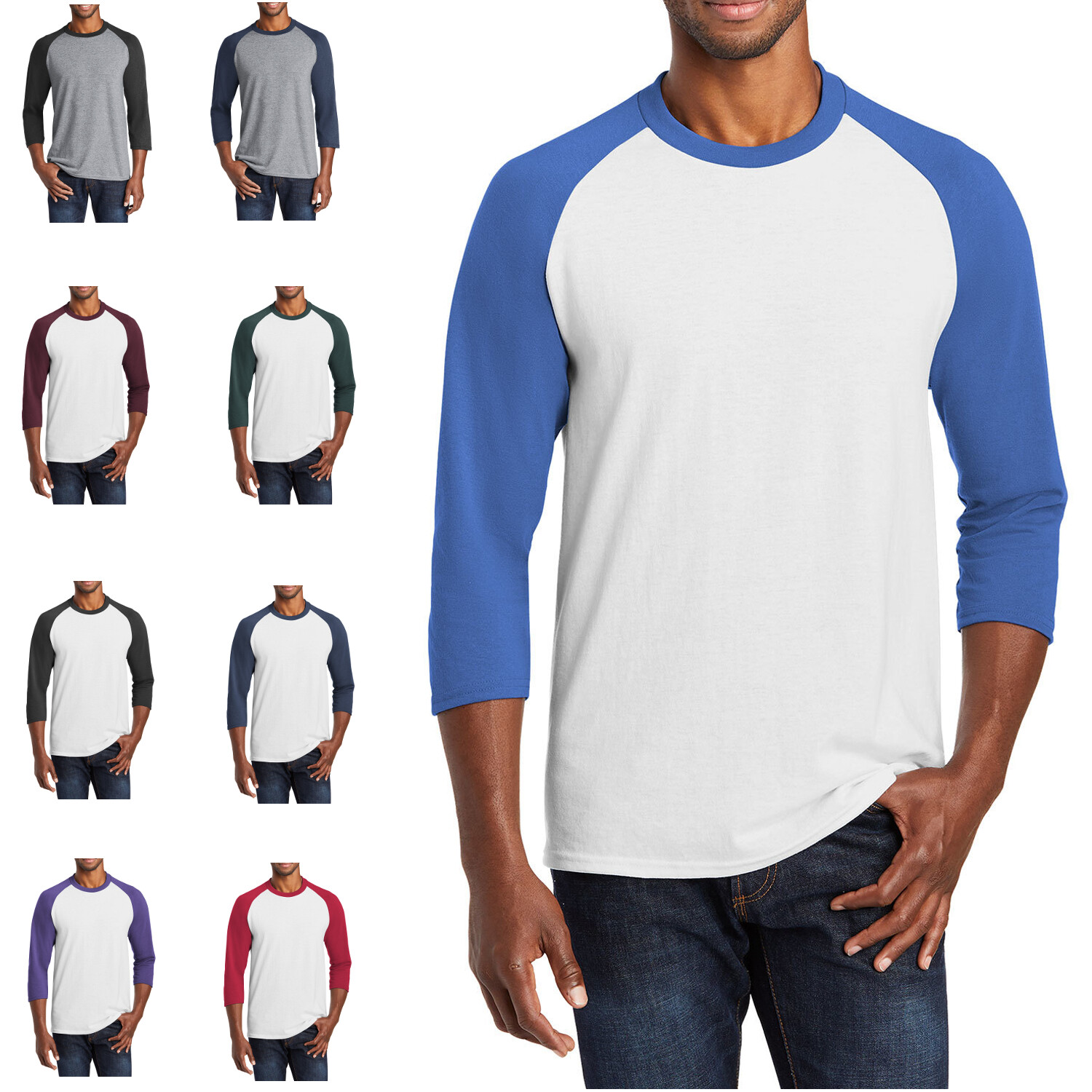Mafoose Men&rsquo;s Core Blend 3/4-Sleeve Raglan Tee PC55RS
