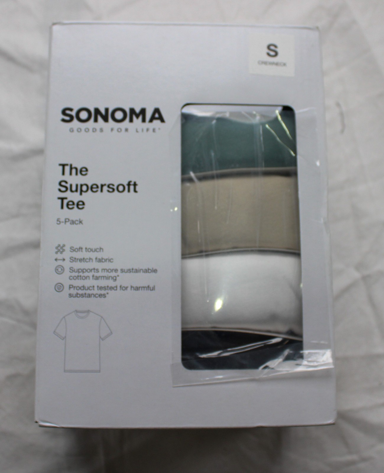 Sonoma Goods For Life Men&rsquo;s Supersoft 5-Pack Crewneck Tees WR4 Multicolor Small
