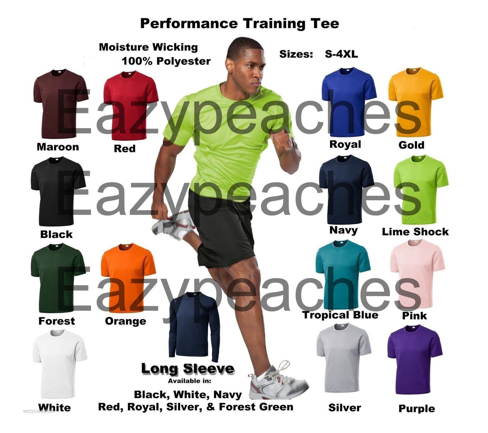 Men&rsquo;s A4 NEW Dri-fit Workout Running Cooling Athletic T-SHIRTS S-3XL 4XL N3142