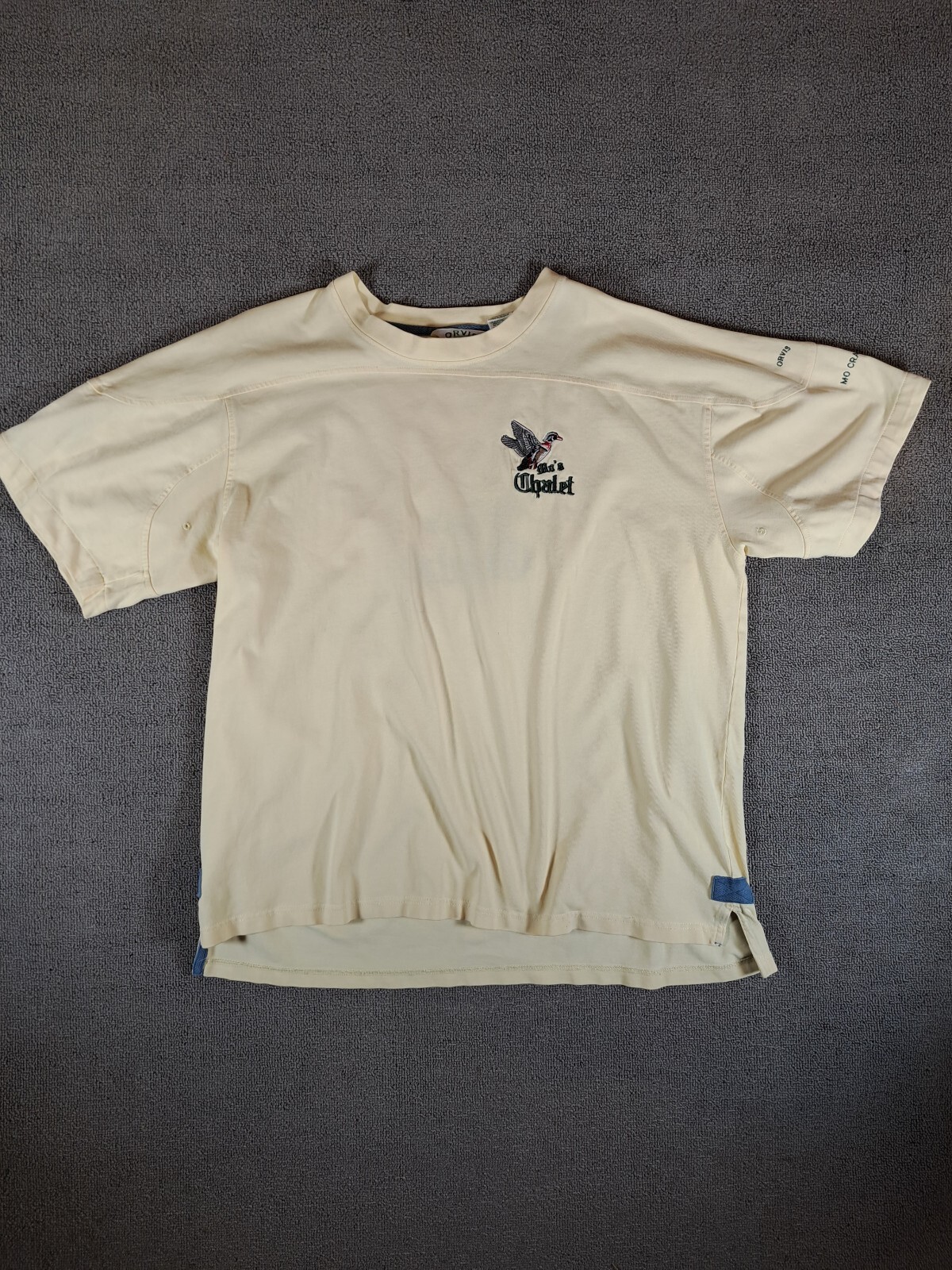Orvis Beige Embroider Size Large Mallard Duck T-Shirt Heavyweight Mo&rsquo;s Chalet