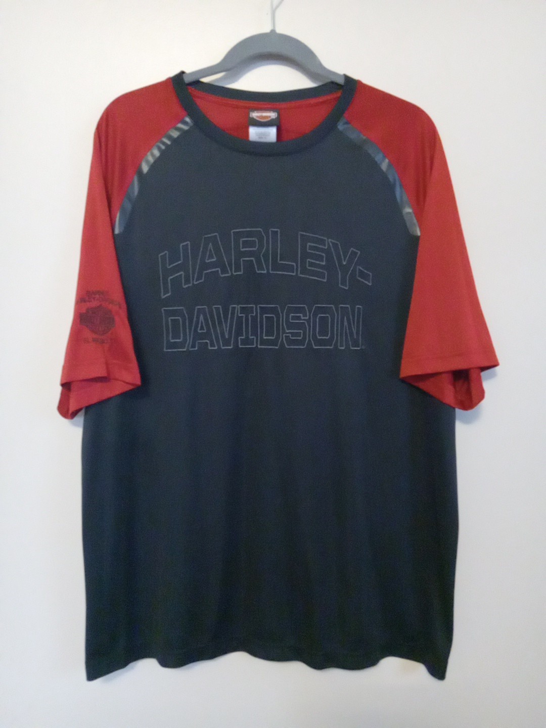 harley davidson Barnett El Paso Black Red colorblock Shortsleeve Jersey Size Xl