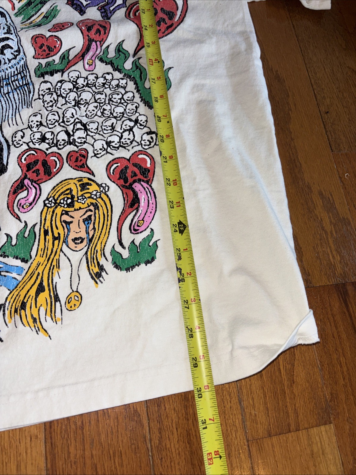 192 Warren Lotas Woodstock Peace White Tee Shirt Men&rsquo;s – Size XL Flaw