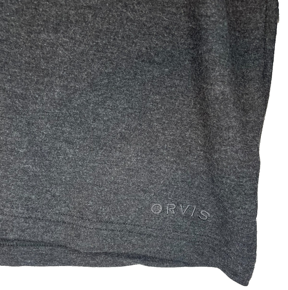 Orvis Lounge Lounge Shirt Mens Large Gray Stretch Wordmark Logo Raglan Sleeve