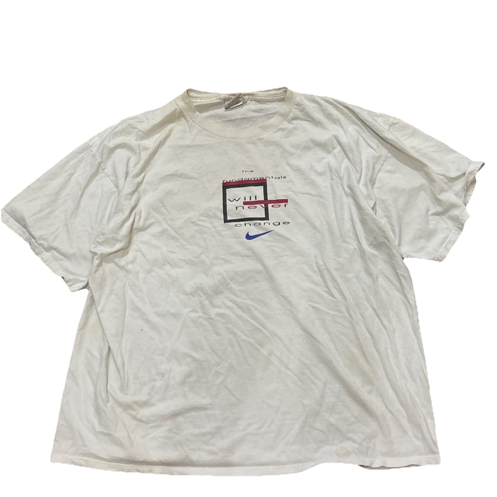 Vintage Nike Jordan just Do It Fundamentals White Shirt XL Bulls 1990s Rare