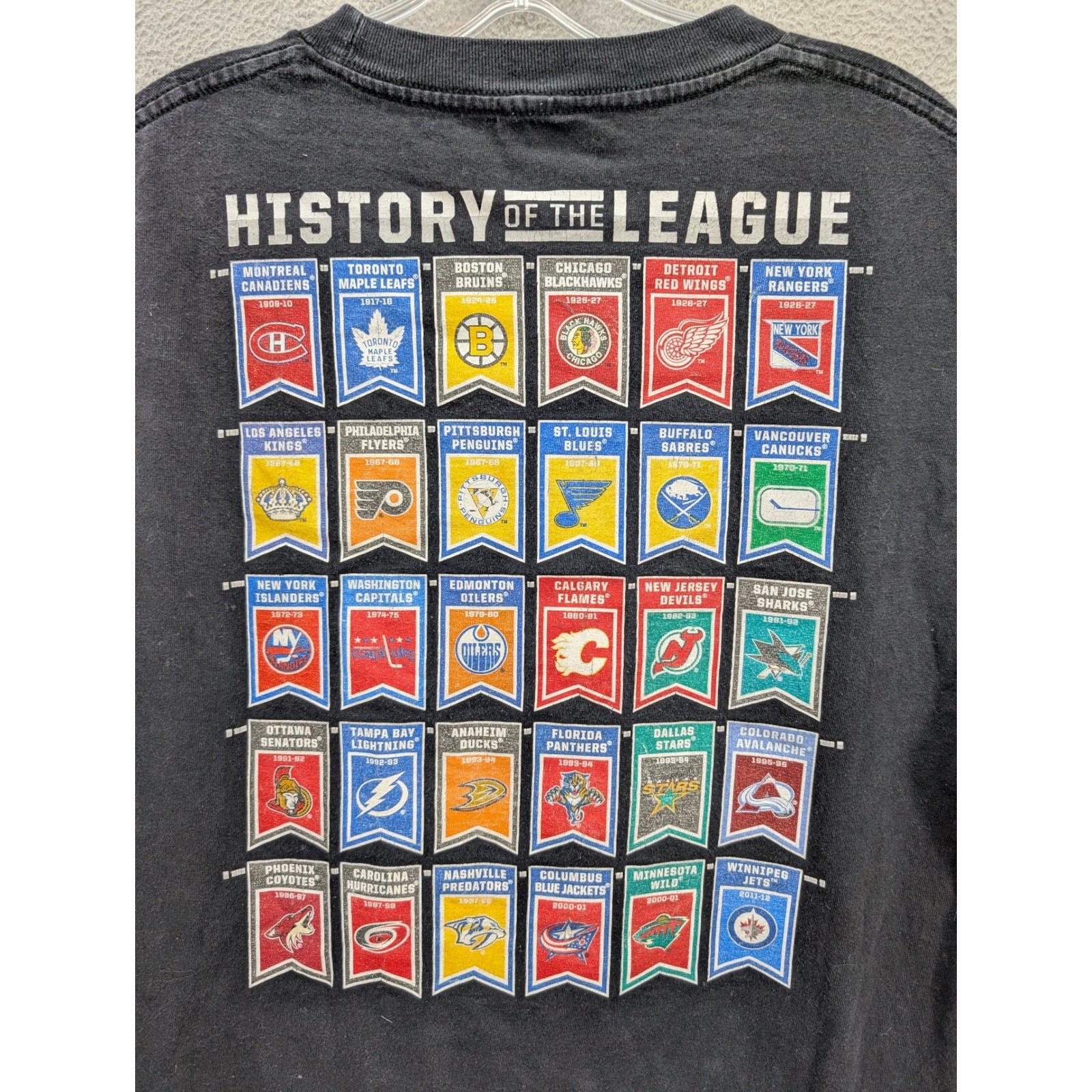 Reebok National Hockey League History of the League T-Shirt Men&rsquo;s L Black Casual