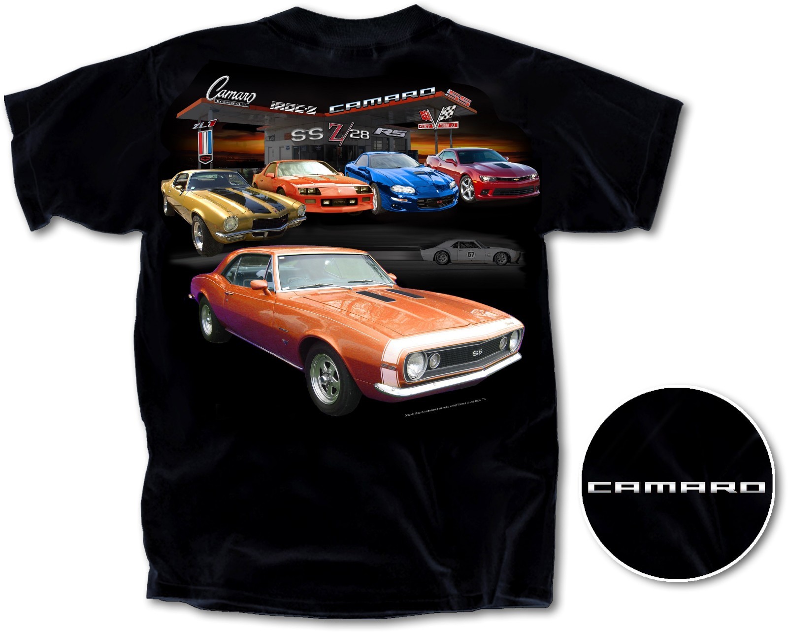 Joe Blow T&rsquo;s Chevy Camaro Station T-Shirt 1st thru 5th Gen Z/28 SS 427 ZL1 IROC