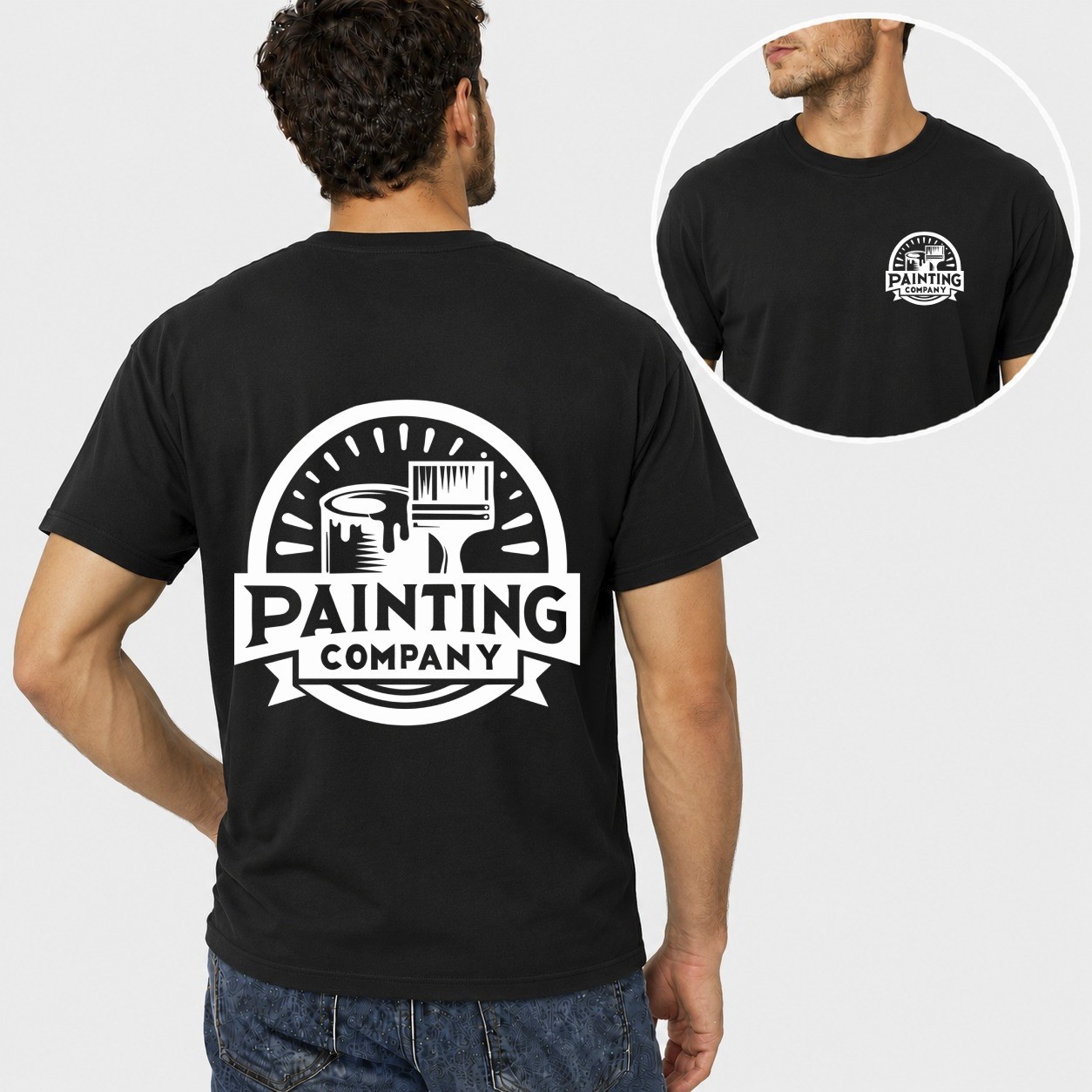 Men Personalised Work T Shirt Custom Trade Company Logo Painter Mechanic Plumber