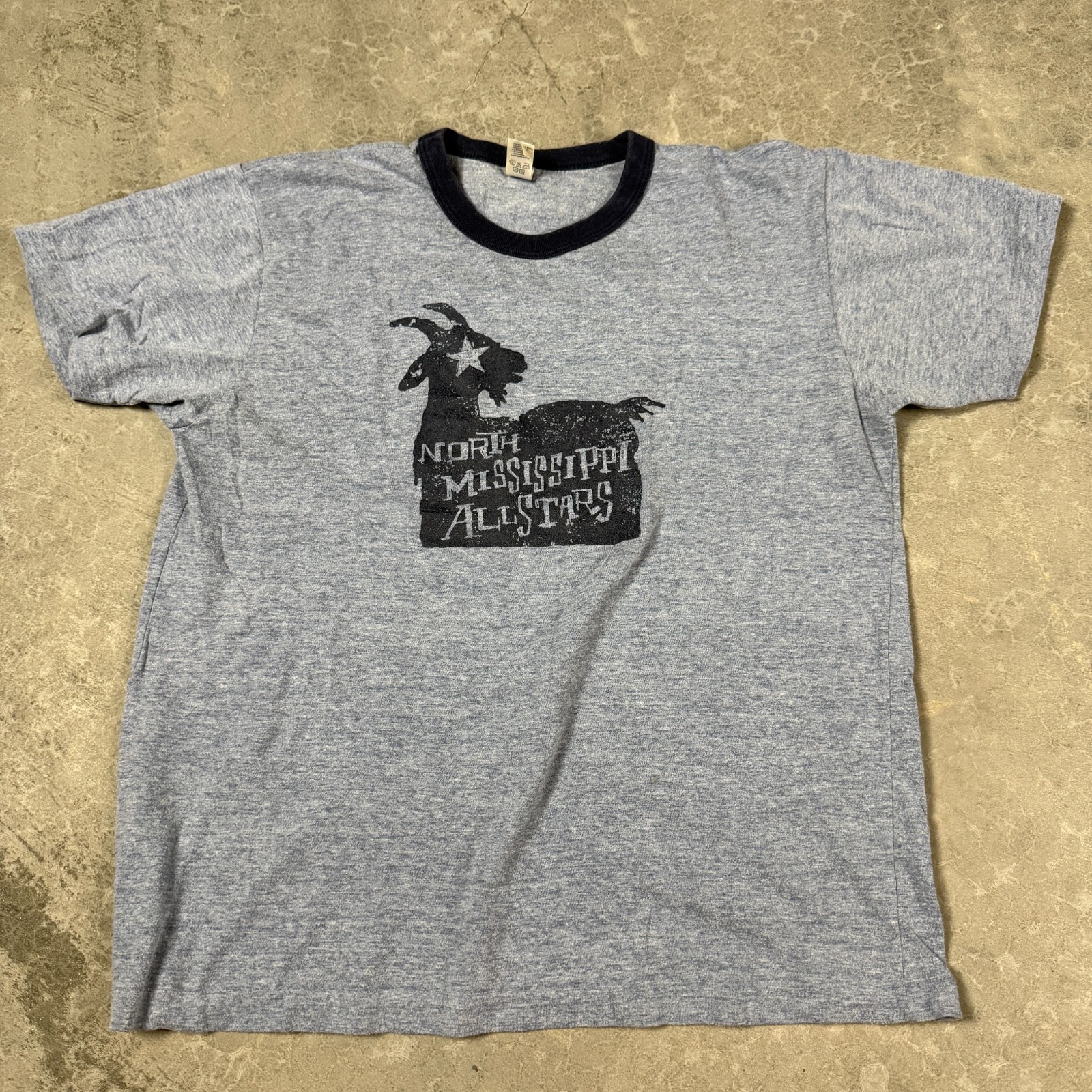 North Mississippi Allstars Ringer T Shirt Gray Black Goat Graphic Medium