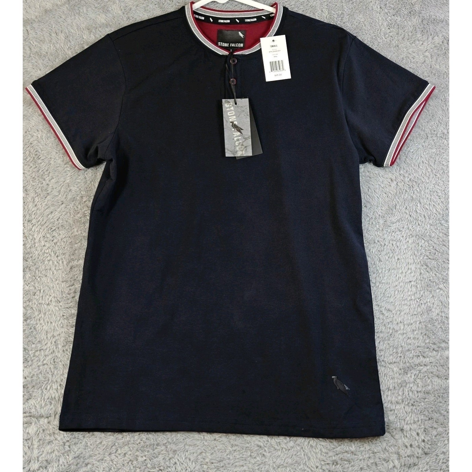 STONE FALCON Men&rsquo;s SS Henley Shirt Size Small