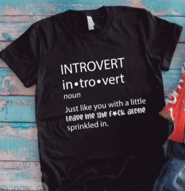 Introvert: Just Like You With a Little Leave Me Alone, Black Unisex T-shirt