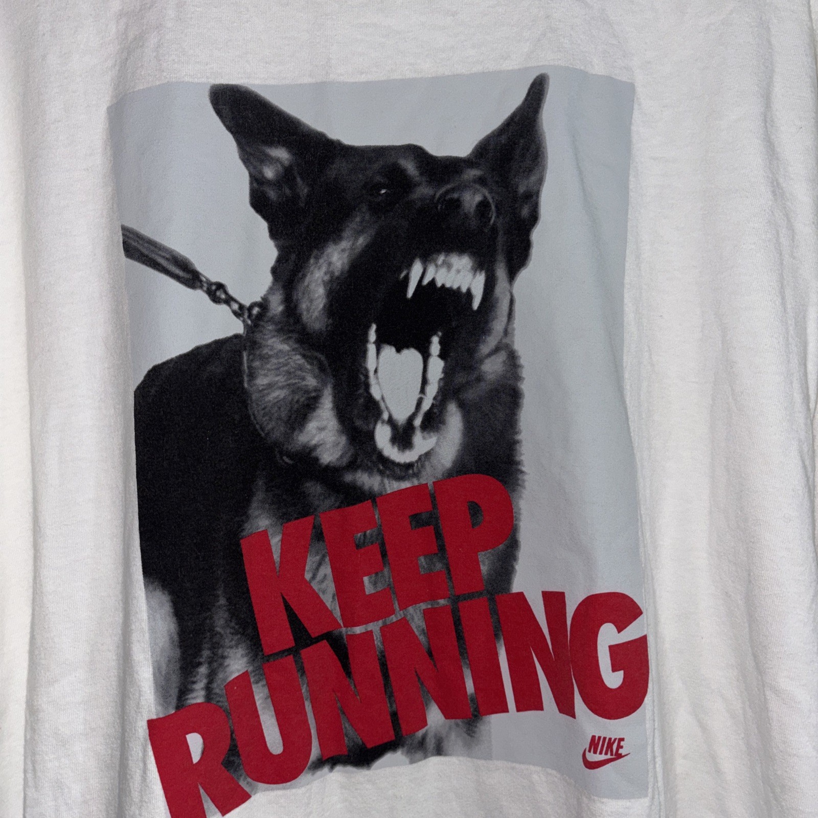 Nike Keep Running Dog T-Shirt Men&rsquo;s Size XXL White Y2K Rare Vintage