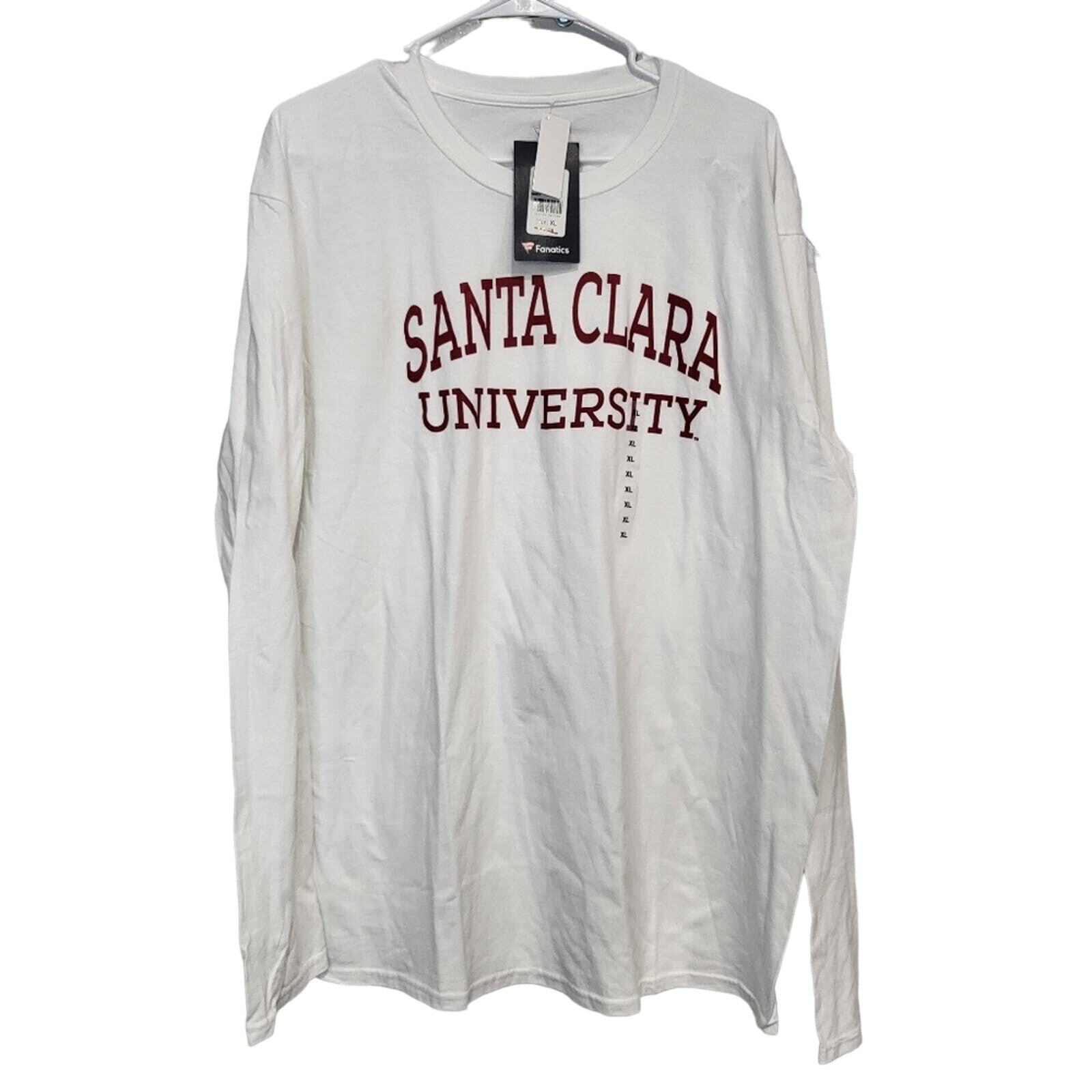 NEW SCU SANTA CLARA UNIVERSITY LONG SLEEVE WHITE T-SHIRT MSRP $29.98 – M