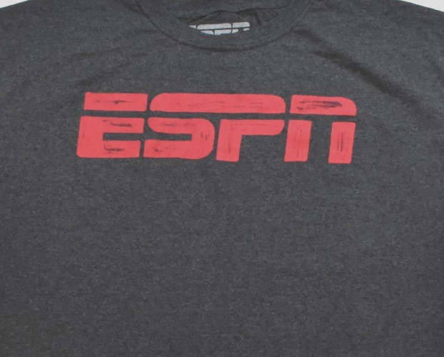 ESPN Mens ESPN Red Logo Charcoal Heather Shirt New S-2XL