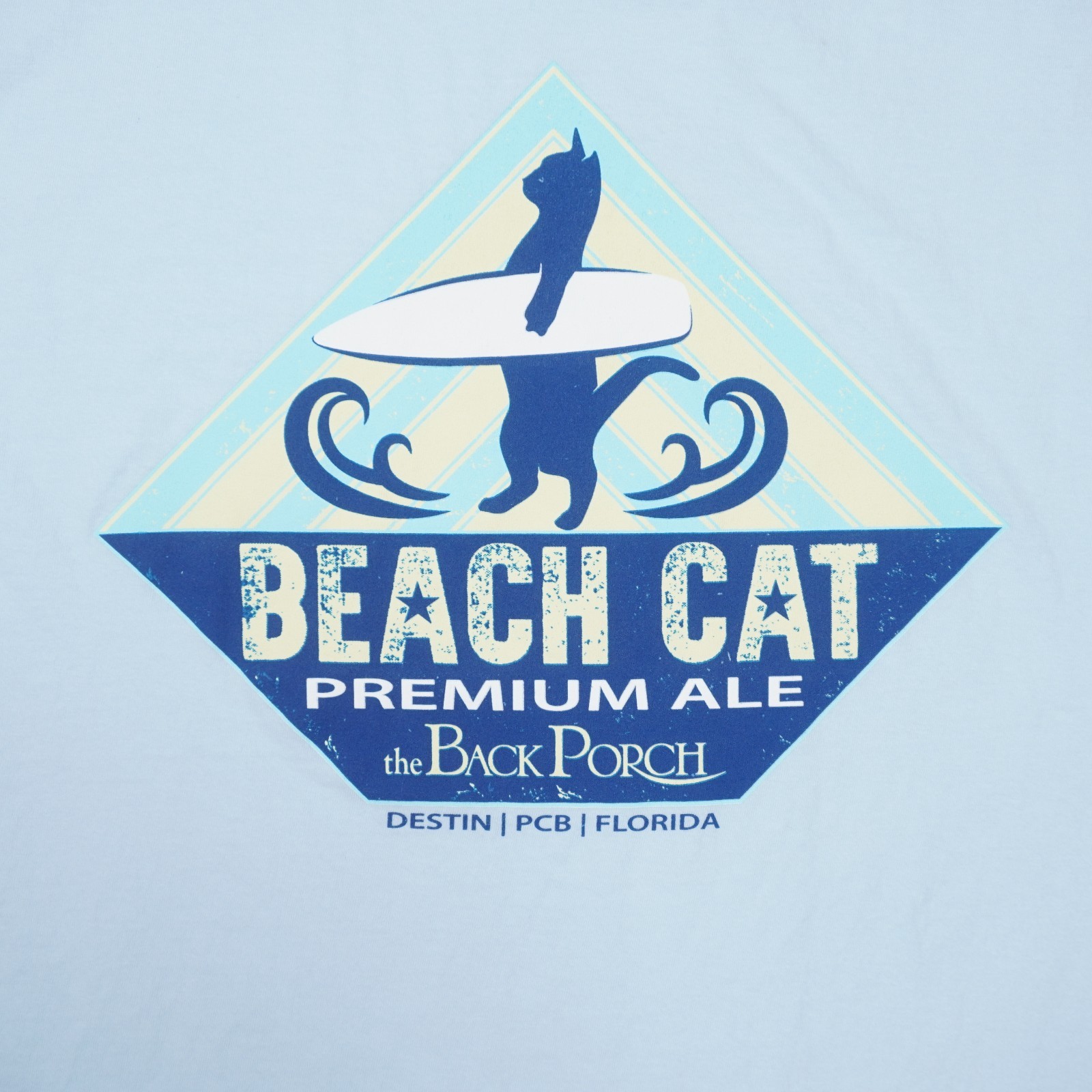 Comfort Colors Beach Cat Premium Ale Back Porch PCB Florida T Shirt Mens XL Blue