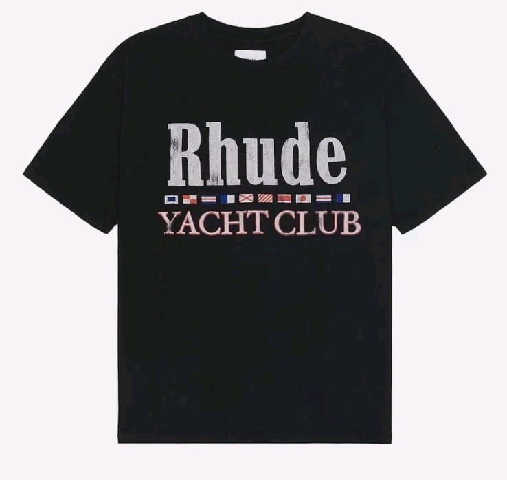 Rhude Flag Tee Vintage Black Sz Large