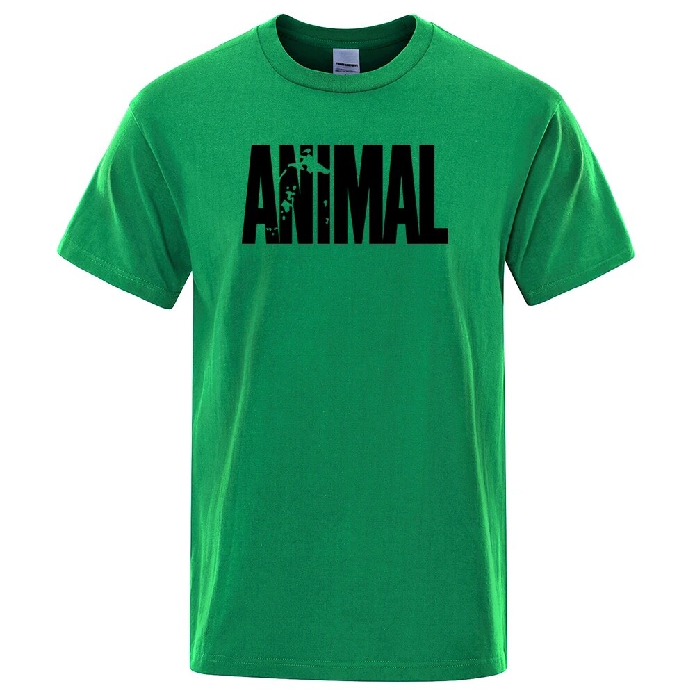 Animal T Shirt Mens Oversized Funny Tee Workout Gym 100% Cotton T-Shirts S -3XL
