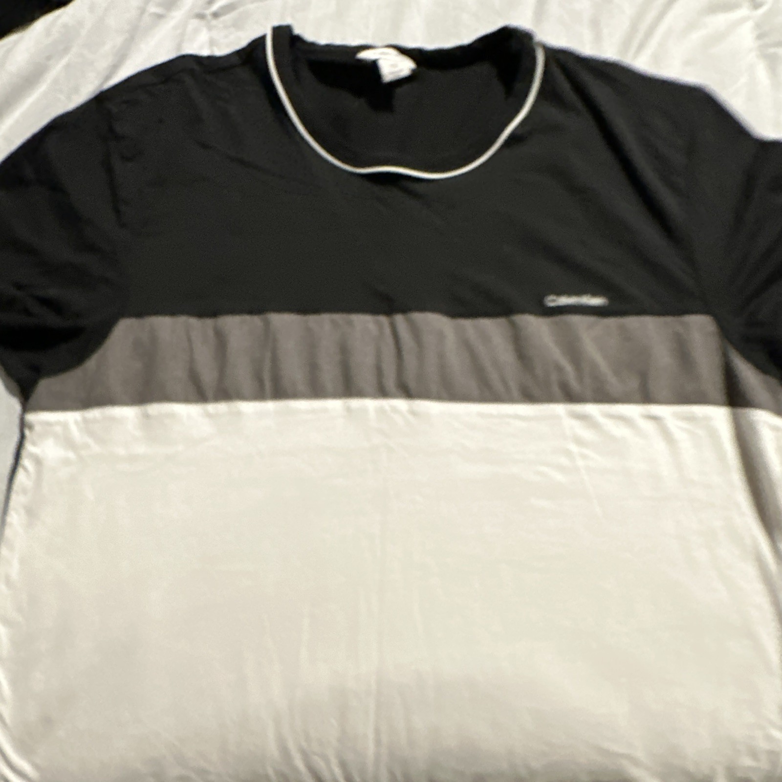 Calvin Klein Men&rsquo;s Colorblock Crew Neck Logo T-Shirt Short Sleeve XXL Black/Gray