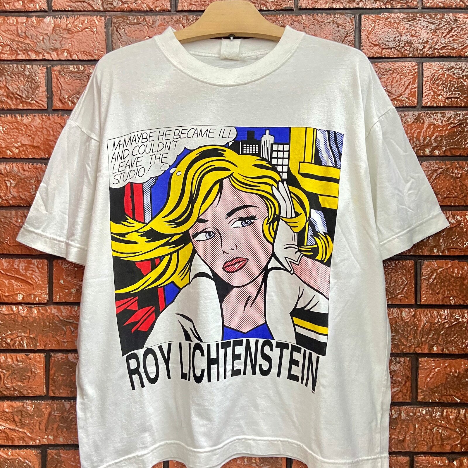 Vintage 90s Roy Lichtenstein « M-Maybe » 1972 Pop Artwork T Shirt / Claes / Andy W