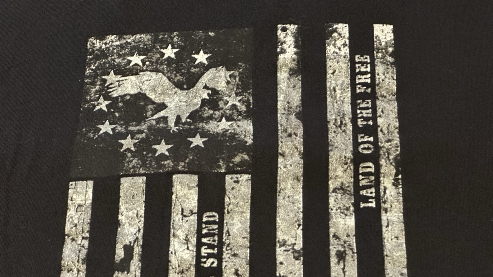 Buckhorn River USA Flag Eagle Graphic Tee Men M Black Crew Neck Cotton BRKS16176