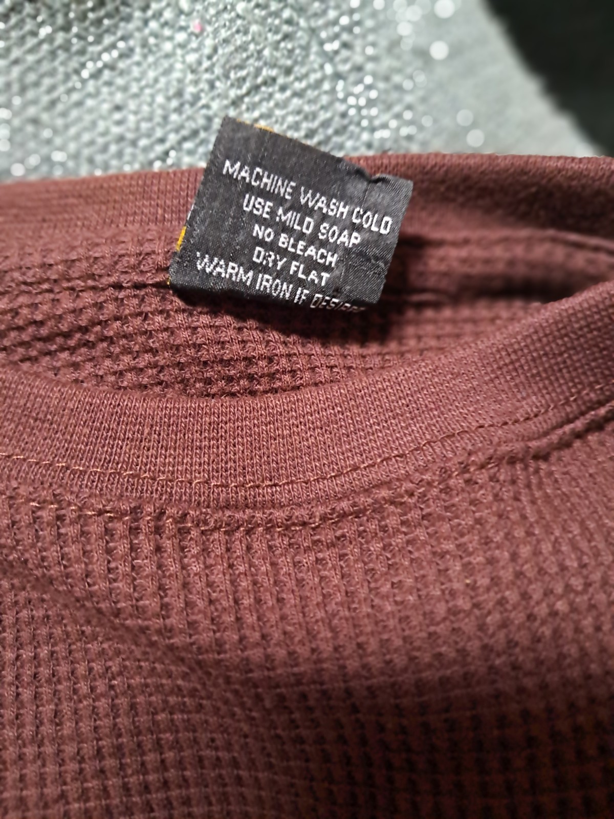 Gemrock Heavyweight Waffle Knit Thermal Long Sleeve Shirt Brown Cotton 4XL Men