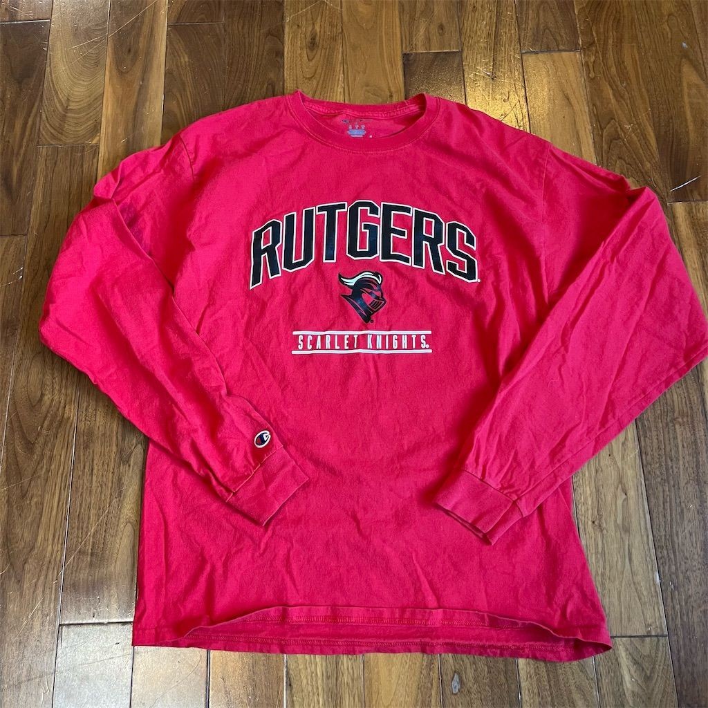 Champion Rutgers Scarlet Knights Men&rsquo;s Long Sleeve Red T-Shirt Size L
