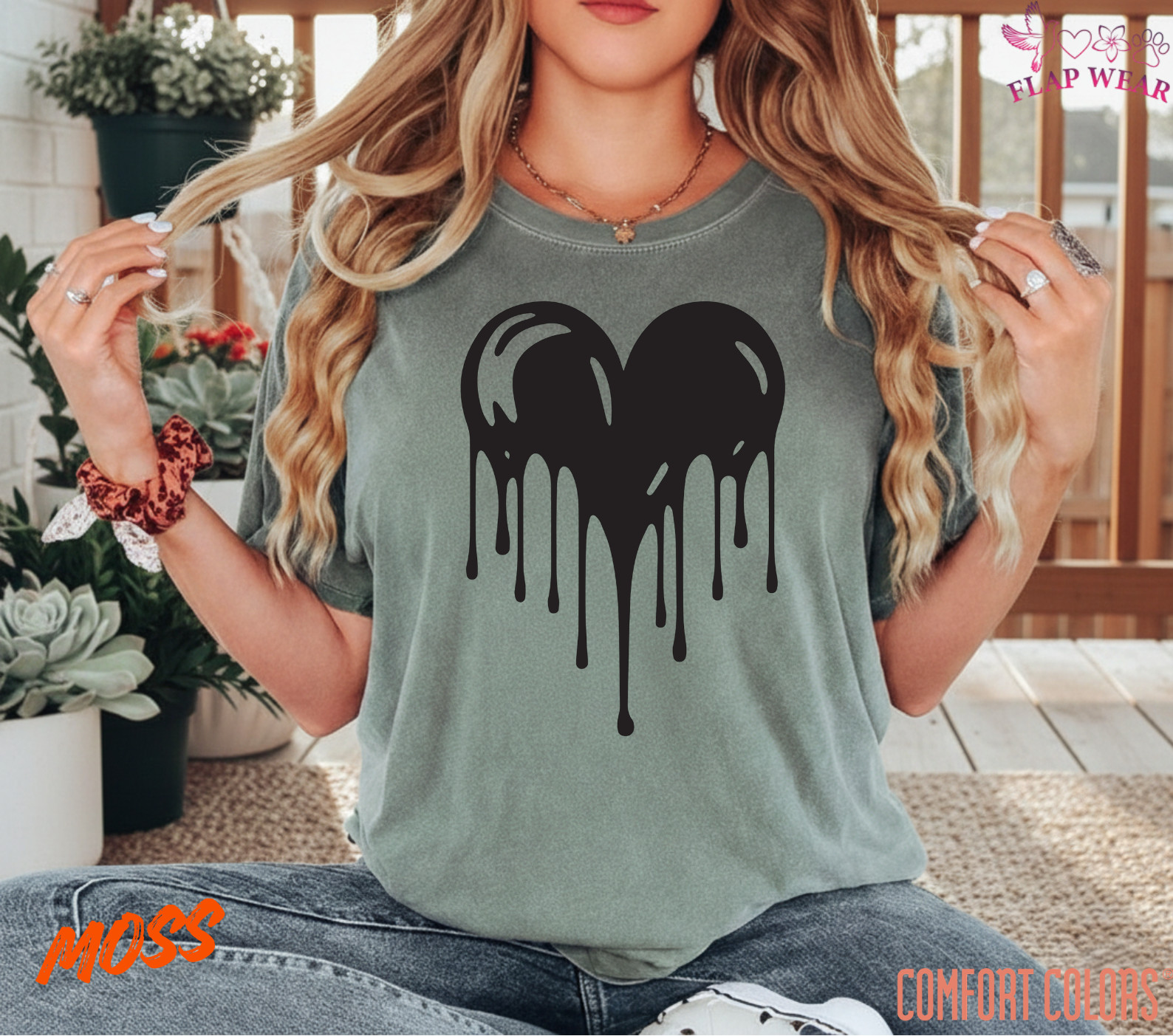 Unisex Dripping Heart Love T shirt Men T shirt Women valanity day Romantic