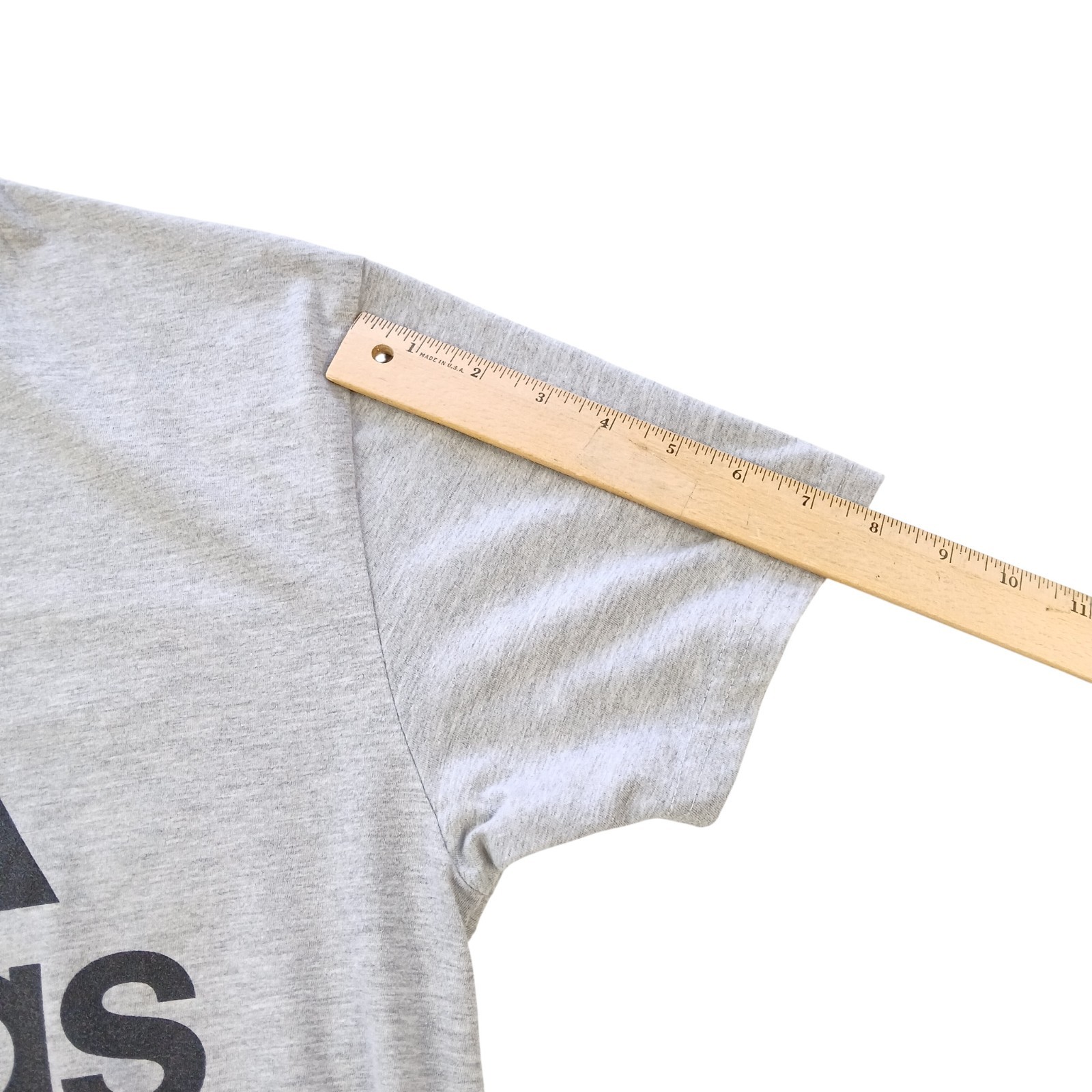 adidas golf t-shirt Men M (fit is Small C38)Gray+black chest logo/Cotton-Poly
